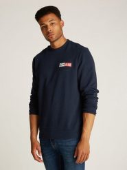 TOMMY JEANS Bluza w kolorze granatowym rozmiar: L. Niebieskie bluzy bez kaptura męskie Tommy Jeans, l, z bawełny. Za 188.85 zł.