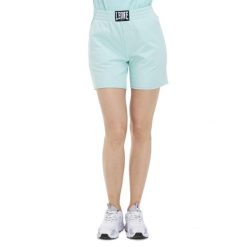 Szorty z bawełna z kieszenie na co dzień. Niebieskie spodenki sportowe damskie LEONE 1947 APPAREL, z bawełny, na fitness i siłownię. W wyprzedaży za 103.15 zł.