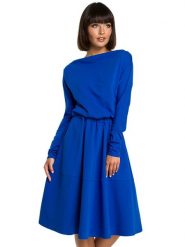 Be Wear Sukienka w kolorze niebieskim rozmiar: XXL. Niebieskie sukienki damskie Be Wear, xxl, bez wzorów, bez kołnierzyka, bez ramiączek, maxi, rozkloszowane. Za 206.42 zł.