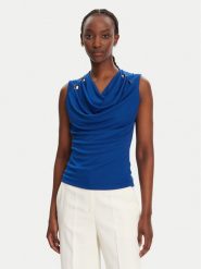 Rinascimento Bluzka CFC0123497003 B055 Niebieski Regular Fit. Niebieskie bluzki damskie RINASCIMENTO, xs, bez wzorów, z syntetyku, bez ramiączek. Za 269.99 zł.