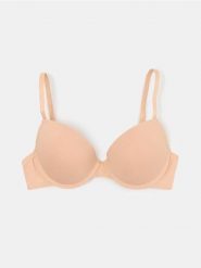 Biustonosz push-up z fiszbinami - kremowy. Białe biustonosze Sinsay, bez wzorów. Za 14.99 zł.