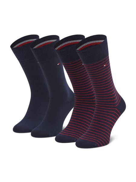 Tommy Hilfiger Skarpety długie 100001496 Granatowy. Niebieskie skarpetki męskie Tommy Hilfiger, bez wzorów, z materiału. Za 59.99 zł.
