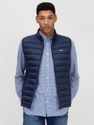 BIG STAR Kamizelka pikowana w kolorze granatowym rozmiar: S. Niebieskie kamizelki męskie Big Star, s, z materiału. Za 184.99 zł.