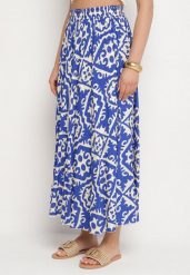 Niebieska Wiskozowa Spódnica w Geometryczny Wzór Mavarose. Niebieskie spódniczki damskie Born2be, l, bez wzorów, z wiskozy, eleganckie, maxi, dopasowane. Za 54.99 zł.