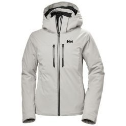 Damska kurtka narciarska Helly Hansen Alphelia Lifaloft. Szare kurtki narciarskie i snowboardowe damskie Helly Hansen, bez wzorów, bez kaptura, narciarskie. W wyprzedaży za 2,025.00 zł.
