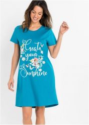 Bawełniana, krótka koszula nocna (2 szt.). Szare koszule nocne damskie bonprix, bez wzorów, z bawełny. Za 109.99 zł.