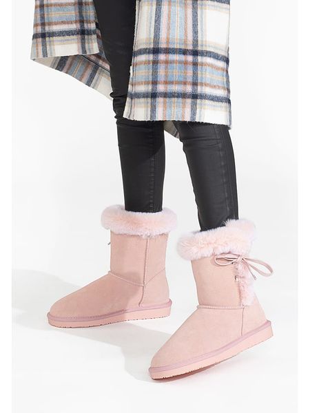 Gooce Skórzane kozaki zimowe "Alissa" w kolorze jasnoróżowym rozmiar: 40. Różowe kozaki damskie Gooce, ze skóry, bez obcasa. Za 208.83 zł.