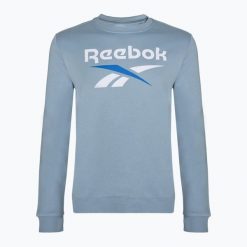 Bluza męska Reebok Identity Big Logo Fleece Crew. Niebieskie bluzy sportowe męskie Reebok, m, z bawełny. Za 169.99 zł.