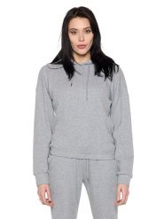 Damska zimowa bluza z kapturem "Pearl" z cienkim ściągaczem. Fioletowe bluzy sportowe damskie LEONE 1947 APPAREL, na zimę, l, bez wzorów, bez ramiączek, z kapturem. Za 303.12 zł.
