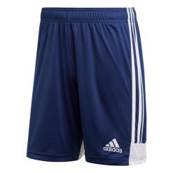 Krótkie spodenki piłkarskie adidas Tastigo 19 Męskie. Białe szorty męskie Adidas, bez kołnierzyka. Za 83.00 zł.