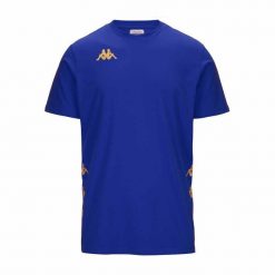 Koszulka Kappa Giovo. Niebieskie t-shirty sportowe męskie Kappa, m, z bawełny, bez ramiączek, do piłki nożnej. Za 179.50 zł.