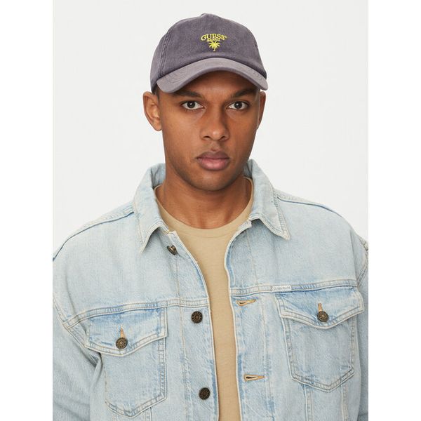 Czapka z daszkiem Guess. Niebieskie czapki męskie Guess, z aplikacjami. Za 79.99 zł.