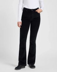 DAMSKIE SPODNIE MATERIAŁOWE LEE BREESE BOOT BLACK 112370934. Czarne spodnie materiałowe damskie Lee, bez wzorów, z jeansu. Za 219.99 zł.