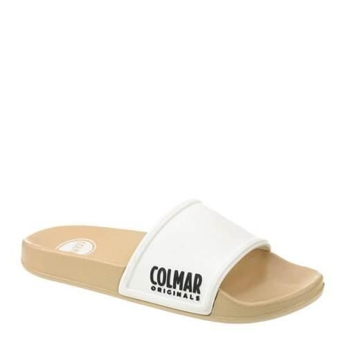 Klapki damskie Colmar Slipper Plain. Białe klapki damskie Colmar, bez wzorów, z materiału, bez obcasa. W wyprzedaży za 59.99 zł.