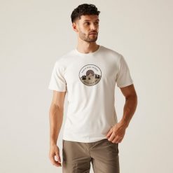 Koszulka turystyczna męska Fingal IX. Białe t-shirty sportowe męskie Regatta, m, z tkaniny, bez ramiączek, do biegania. Za 86.20 zł.