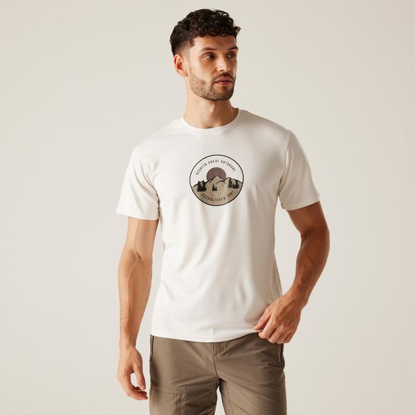 Koszulka turystyczna męska Fingal IX. Białe t-shirty sportowe męskie Regatta, m, z tkaniny, bez ramiączek, do biegania. Za 88.65 zł.