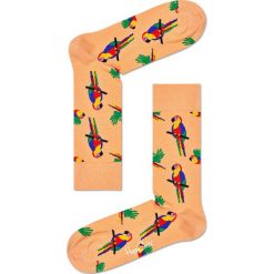 Happy Socks - Skarpetki Parrot. Żółte skarpetki damskie Happy Socks, bez wzorów, z bawełny. W wyprzedaży za 24.90 zł.