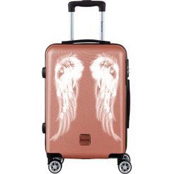 Walizka w kolorze różowego złota - 44 l. Czerwone walizki Bestseller Luggage, bez wzorów, z materiału. W wyprzedaży za 189.95 zł.