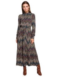Stylove Sukienka ze wzorem rozmiar: M. Sukienki damskie Stylove, m, bez wzorów, z wiskozy, bez kołnierzyka, bez ramiączek, maxi. Za 328.65 zł.