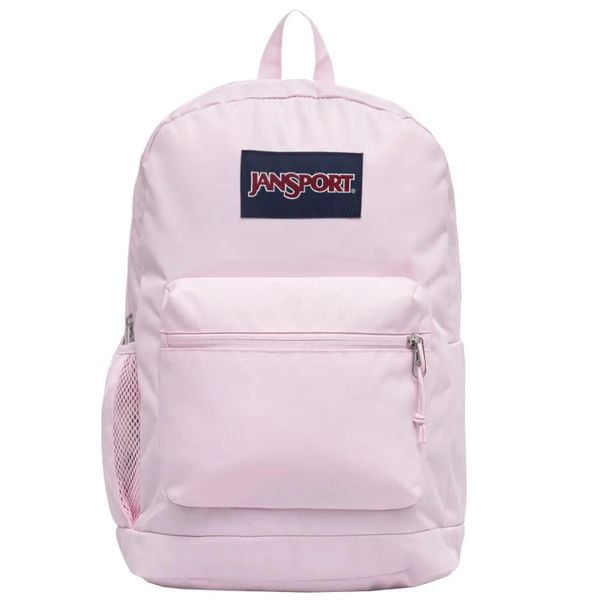 Plecak sportowo-turystyczny damski Cross Town Plus Backpack. Czerwone plecaki damskie JanSport, bez wzorów, z materiału, sportowe. Za 159.99 zł.