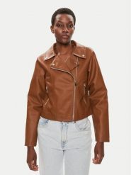 Brave Soul Kurtka z imitacji skóry LJK-SVEATAN Brązowy Straight Fit. Brązowe kurtki damskie Brave Soul, bez wzorów, ze skóry, bez kaptura. Za 129.99 zł.