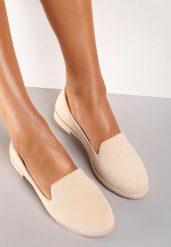 Beżowe Balerinki Typu Loafersy Daphikaia. Brązowe baleriny damskie Renee, bez wzorów, bez obcasa, na płaskiej podeszwie. Za 54.99 zł.