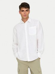 Only & Sons Koszula Caiden 22031804 Biały Regular Fit. Białe koszule męskie Only & Sons, m, bez wzorów, z bawełny, bez kołnierzyka, bez ramiączek. Za 119.99 zł.