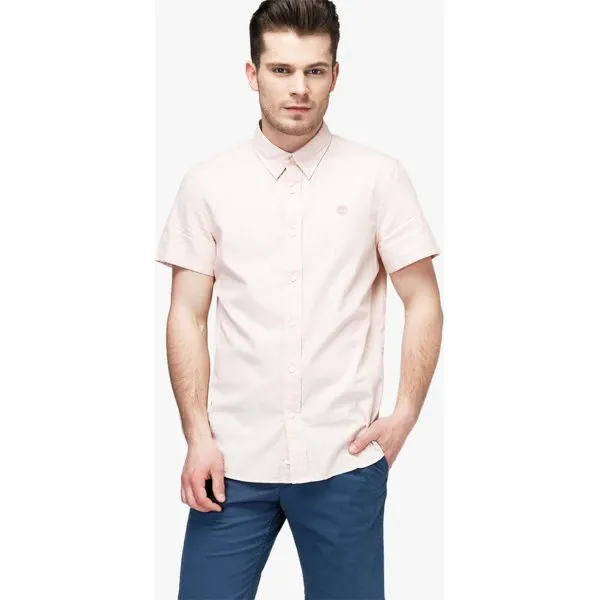 Timberland Koszula Ss Milford Oxford Solid , niebieski, rozmiar L. Niebieskie koszule męskie Timberland, l, bez wzorów, z bawełny, bez kołnierzyka, bez ramiączek. W wyprzedaży za 159.99 zł.