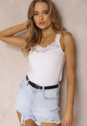 Biały Top Bawełniany Kasione. Białe topy damskie Renee, l, bez wzorów, z bawełny, bez kołnierzyka. Za 24.99 zł.