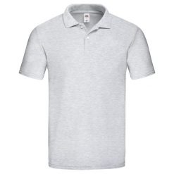 Koszulka Polo Dla Dorosłych Unisex Original Heather. Szare koszulki polo męskie Fruit of the Loom, m, bez wzorów, z bawełny, bez ramiączek. Za 60.99 zł.