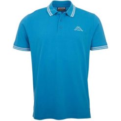 Koszulka męska polo Kappa Aleot. Niebieskie koszulki polo męskie Kappa, m, bez ramiączek, do piłki nożnej. Za 107.17 zł.