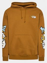 HUF Bluza PF00571 Brązowy Regular Fit. Brązowe bluzy bez kaptura męskie HUF, m, z bawełny. Za 359.99 zł.