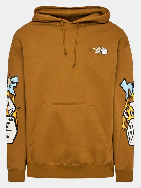 HUF Bluza PF00571 Brązowy Regular Fit. Brązowe bluzy bez kaptura męskie HUF, m, z bawełny. Za 299.99 zł.