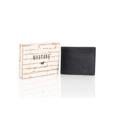 MUSTANG UDINE WALLET MĘSKI SKÓRZANY PORTFEL PREMIUM POJEMNY NA KARTY SKÓRA BLACK 06.101900. Czarne portfele męskie Mustang, bez wzorów, ze skóry. Za 159.99 zł.