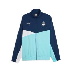 Kurtka z dresu OM 2023/24. Niebieskie kurtki męskie Puma, l, bez wzorów, z dresówki, sportowe, bez kaptura. Za 292.95 zł.