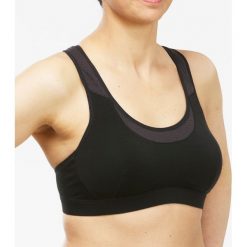 Stanik Forclaz MT500 merino. Czarne biustonosze FORCLAZ, bez wzorów, z poliamidu. Za 129.99 zł.