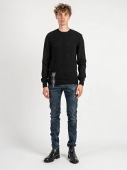 Les Hommes Sweter | LKK110 607L | Jumper With Zip | Mężczyzna | Czarny. Czarne swetry męskie Les Hommes, l, bez wzorów, z bawełny, bez kołnierzyka. W wyprzedaży za 679.00 zł.
