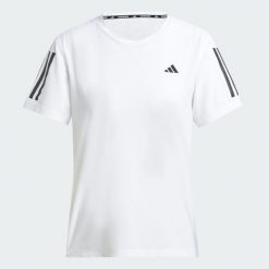 Koszulka Own The Run. Białe t-shirty damskie Adidas, m, bez wzorów, z elastanu, bez kołnierzyka. Za 74.50 zł.