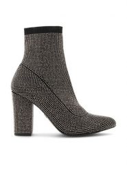 Nine West Botki KAS BYCCC03 Czarny. Czarne botki damskie Nine West, z materiału, bez obcasa, na słupku, bez zapięcia. Za 299.99 zł.