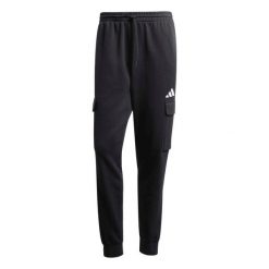 Spodnie męskie adidas Essentials Feelcozy Fleece Cargo - czarne. Białe spodnie materiałowe męskie Adidas, bez wzorów, z bawełny. Za 181.99 zł.
