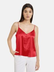 Gerry Weber Top w kolorze czerwonym rozmiar: 44. Czerwone topy damskie Gerry Weber, bez wzorów, bez kołnierzyka. Za 57.06 zł.