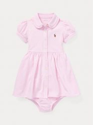 Polo Ralph Lauren Sukienka letnia 310734896001 Różowy Regular Fit. Czerwone sukienki dziewczęce Polo Ralph Lauren, na lato, bez wzorów, z bawełny, bez ramiączek. Za 399.99 zł.