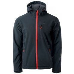Kurtka męska Softshell Elbrus Iver - czarno-pomarańczowa, Rozmiar L. Brązowe kurtki softshell damskie ELBRUS, l, bez wzorów, z dzianiny, bez kaptura. Za 194.99 zł.