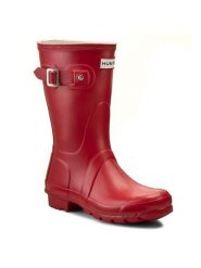 Hunter Kalosze Original Short WFS1000RMA Czerwony. Czerwone kalosze damskie Hunter, bez wzorów, z kauczuku. Za 299.99 zł.
