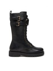 TWINSET Trapery 242TCP084 Czarny. Czarne trapery damskie Twinset, ze skóry, bez obcasa. Za 1,389.00 zł.