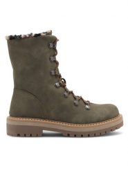 Jenny Fairy Botki EVIE WS2911-06 Khaki. Brązowe botki damskie Jenny Fairy, z syntetyku, bez obcasa, na płaskiej podeszwie, bez zapięcia. Za 179.99 zł.