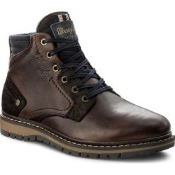 Kozaki WRANGLER - Miwouk WM172015 Dk.Brown 30. Brązowe buty zimowe męskie Wrangler, z materiału, bez zapięcia. W wyprzedaży za 319.00 zł.