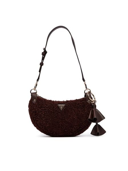Guess Torebka Katie HWWG22 53180 Brązowy ciemny. Brązowe torebki klasyczne damskie Guess, z aplikacjami, bez dodatków. Za 494.99 zł.