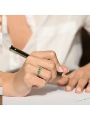 DIAMOND & CO Złoty pierścionek "Green Tarlac" z diamentami rozmiar: 52. Zielone pierścionki damskie Diamond & Co, z diamentem, złote. Za 1,557.99 zł.