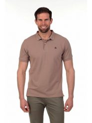 The Time of Bocha Koszulka polo w kolorze beżowym rozmiar: S. Brązowe koszulki polo męskie The Time of Bocha, s, bez wzorów, z bawełny, bez ramiączek. Za 86.99 zł.